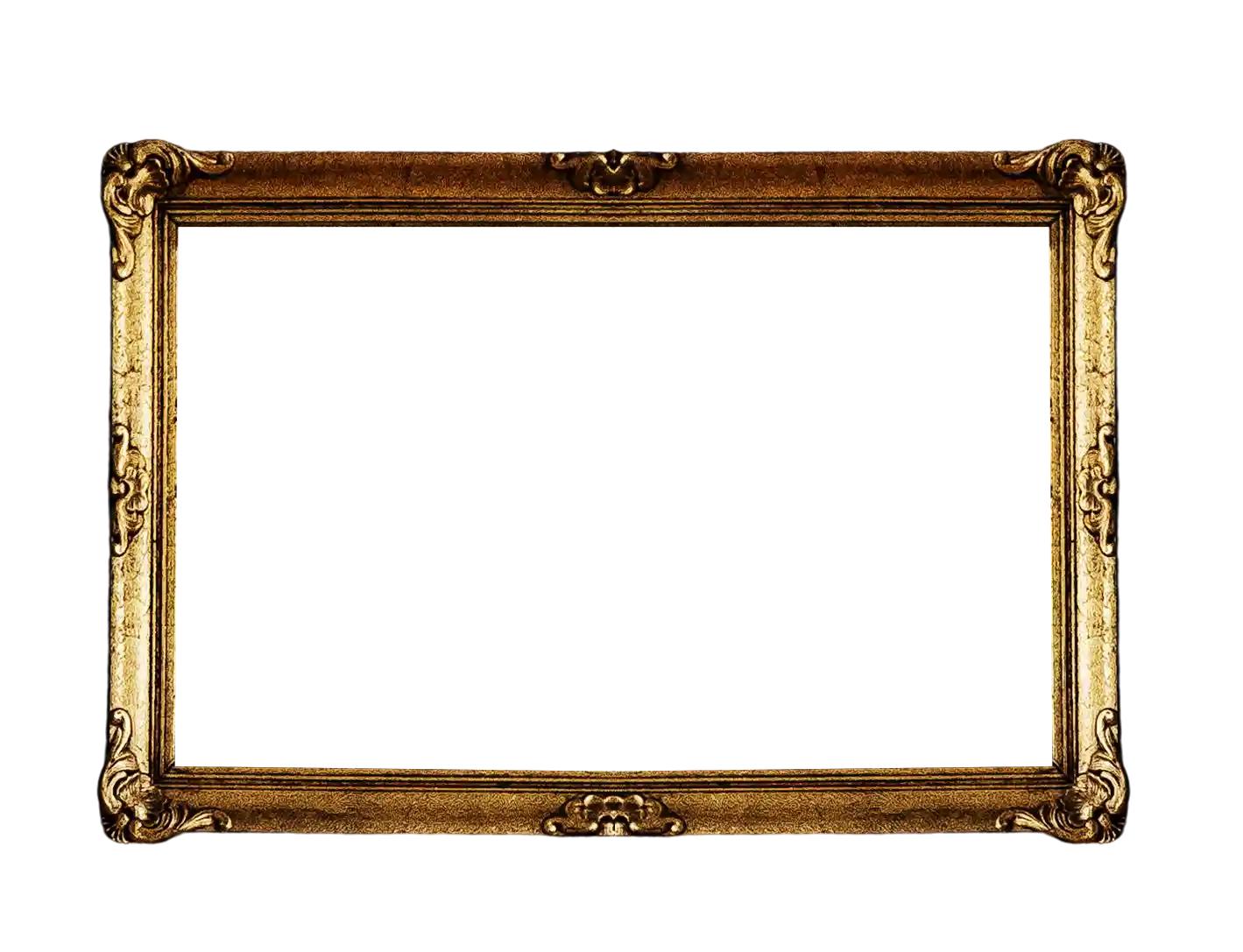 thumb for Ornate Gold Frame PNG, Antique Picture Frame PNG, Gilded Rectangular Frame PNG, Vintage Frame With Intricate Details PNG, Golden Photo Frame PNG, Golden Vintage Frame PNG