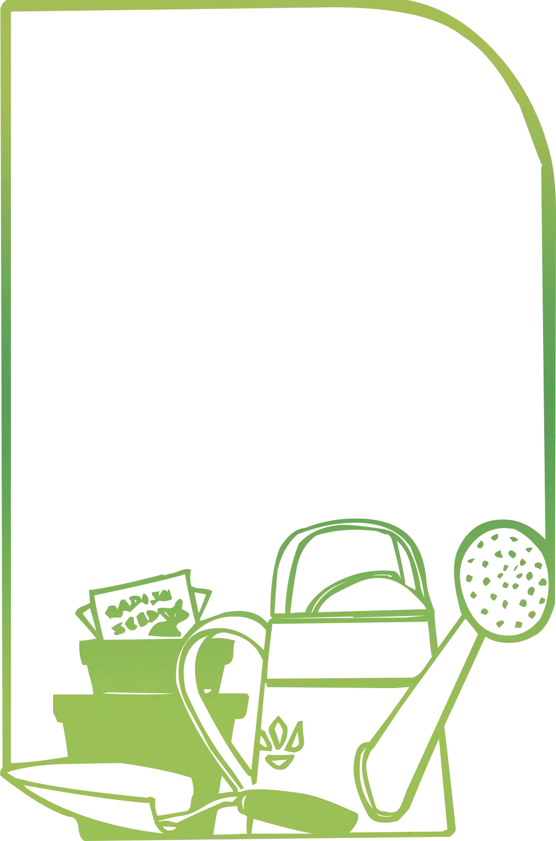 thumb for Gardening Tools Frame Png Green Border With Gardening Items Frame Png Spring Planting Frame Png